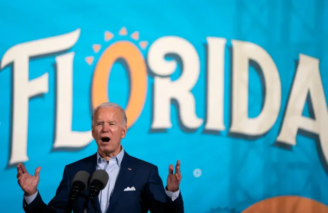 Joe Biden spoke to supporters in Florida on Thursday