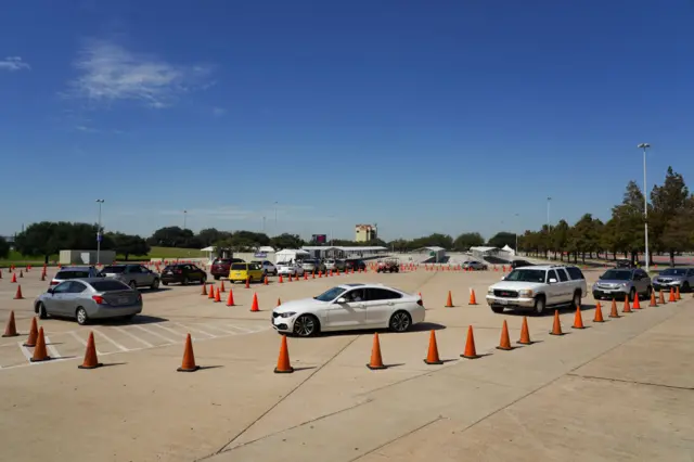 At one polling station in Texas, voters are able to drop off their ballots from their cars