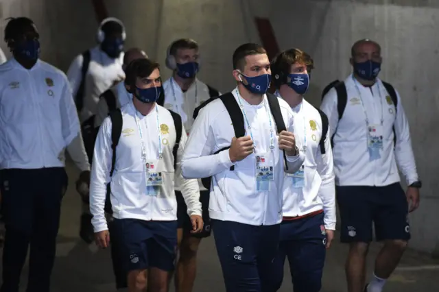 England players arrive at Stadio Olimpico