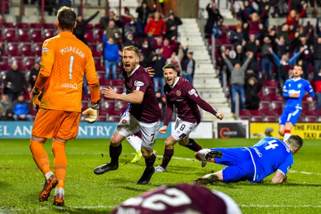 Oliver Bozinac celebrates his quarter-final goal against Rangers