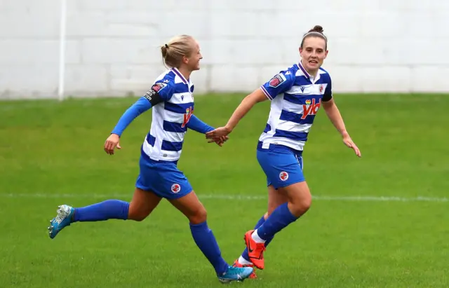 Lauren Bruton celebrates her goal for Reading