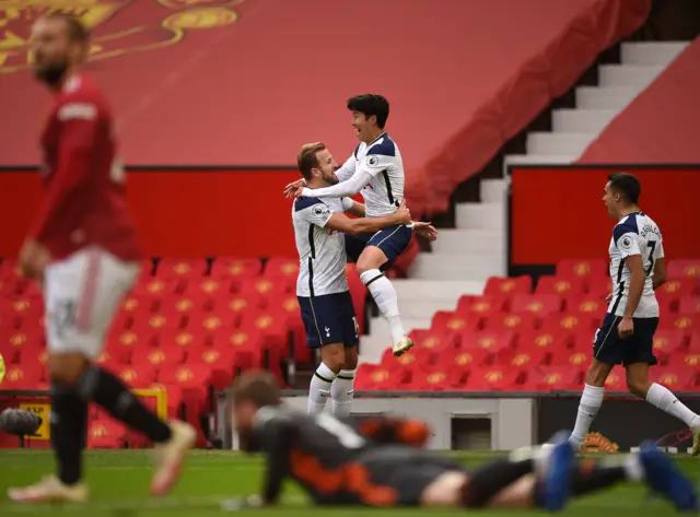 Son Heung-Min and Harry Kane celebrate