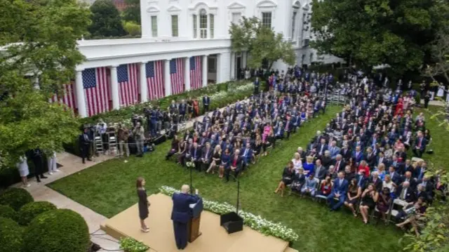 Ceremony in the White House Rose Garden on 26 September