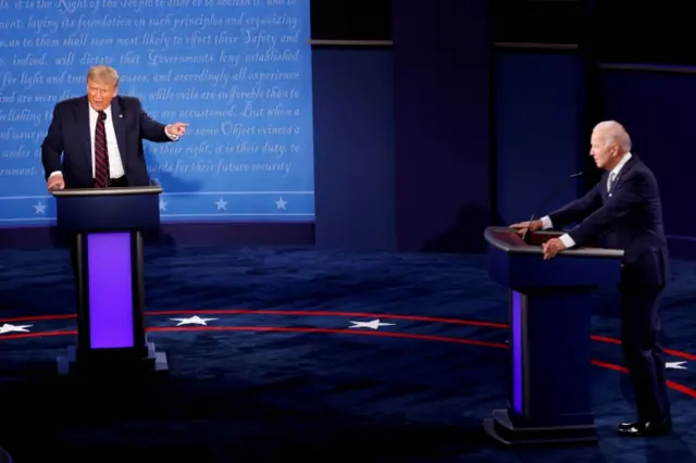 Joe Biden and Donald Trump shared a stage at the presidential debate on Tuesday