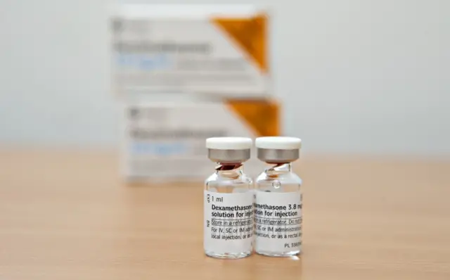 Vials of anti-inflammatory steroid drug Dexamethasone