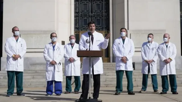 Dr Conley briefs reporters, 5 October