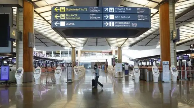 A photo from inside Singapore's Changi Airport