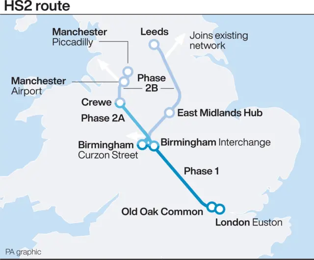 HS2 proposed route map