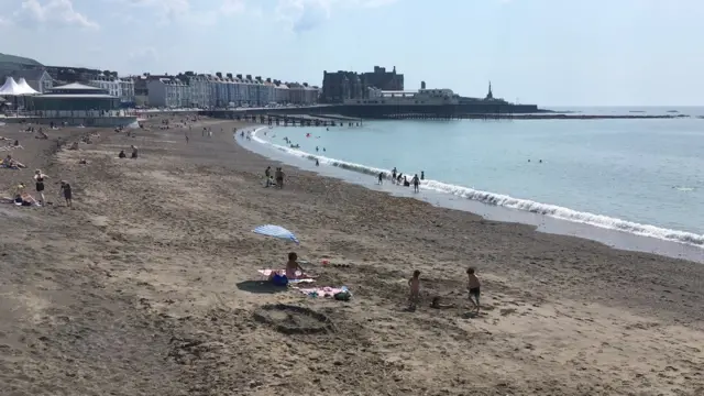 North Beach, in Aberystwyth, in Ceredigion