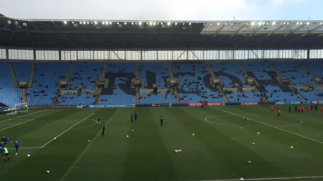 Coventry City fans at the Ricoh Arena before the Sky Blues stopped playing there