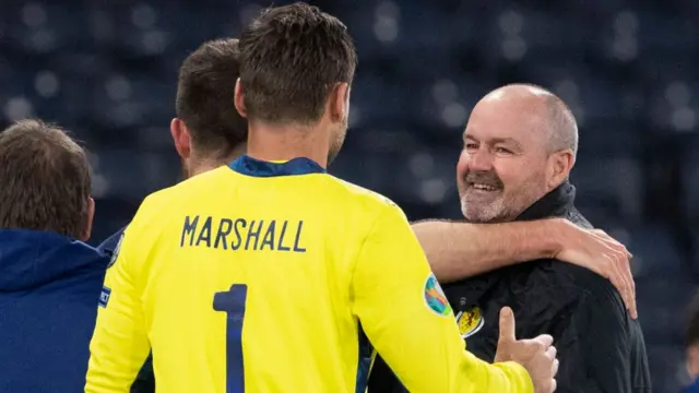 David Marshall and head coach Steve Clarke