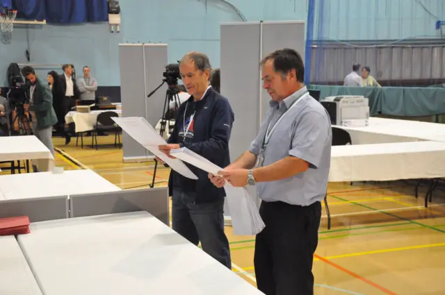 Ballot papers ready to be sorted