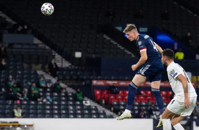 Scotland's Scott McTominay heads wide