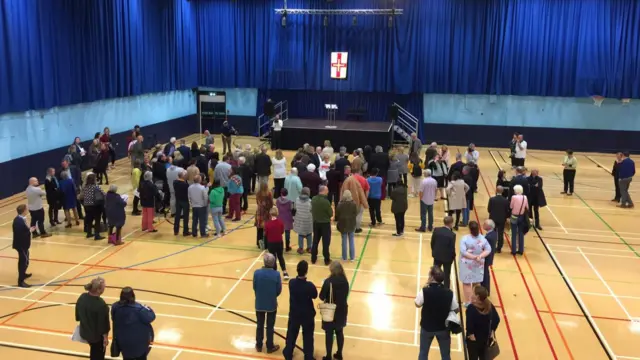 Candidates gather awaiting the results