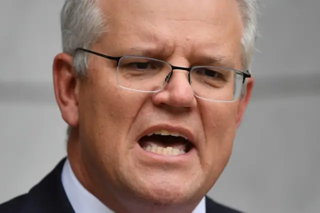 Australian Prime Minister Scott Morrison speaks during a press conference at Parliament House in Canberra, Australia. Photo: 9 October 2020