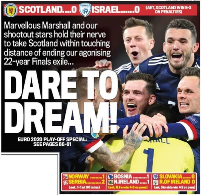 Back page of the Scottish Daily Mail on 9 October 2020