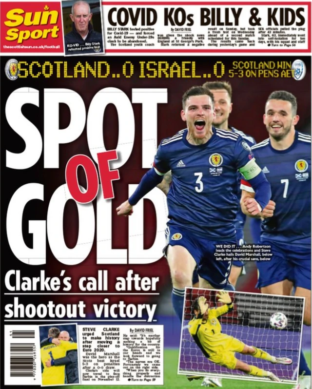 Back page of the Scottish Sun on 9 October 2020