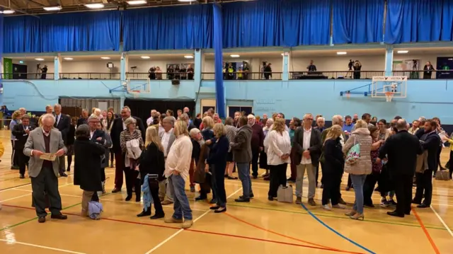 Candidates gather awaiting the results