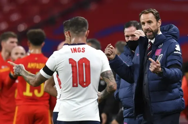 Danny Ings speaks with Gareth Southgate