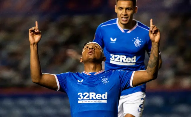 Alfredo Morelos celebrates