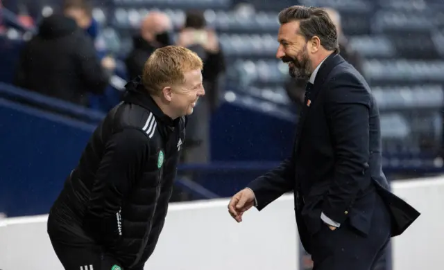 Celtic manager Neil Lennon and Aberdeen's Derek McInnes