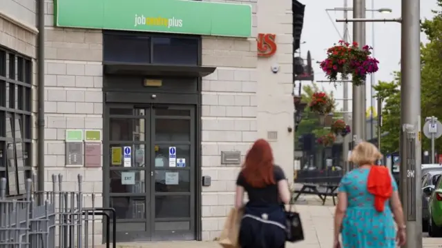 People outside a job centre