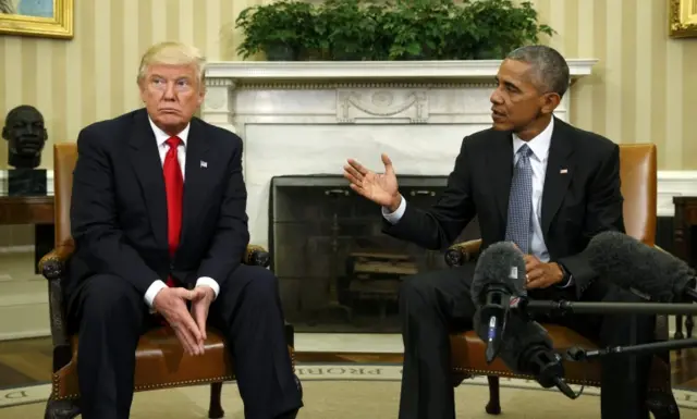 Trump and Obama hold a transition meeting, 10 November 2016