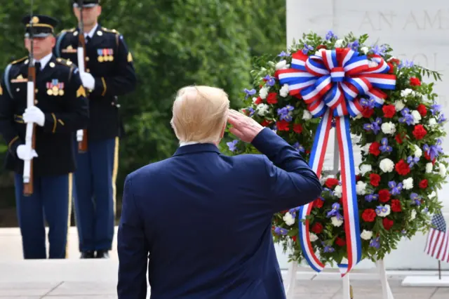 Trump's visit to Arlington National Cemetery in May 2020 for Memorial Day