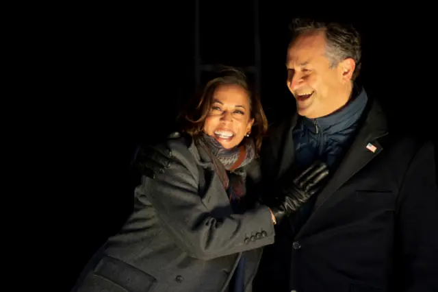 Democratic Vice-President-elect Kamala Harris and husband Douglas Emhoff