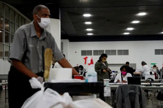 Votes are counted in Detroit, Michigan