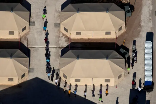 Children at a Texas holding camp