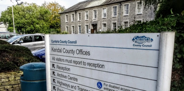 Cumbria County Council sign