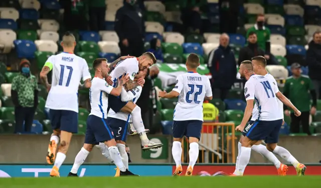 Slovakia celebrate goal