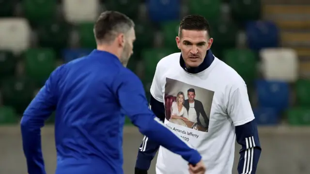 Kyle Lafferty with a tribute to his sister who passed away recently