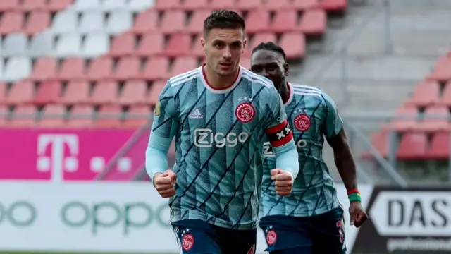 Dusan Tadic celebrates with Ajax