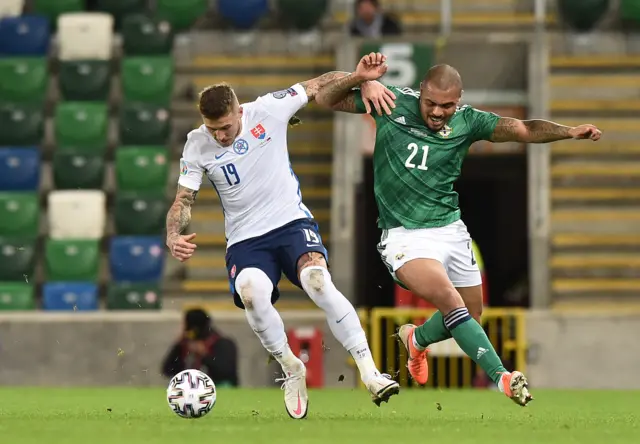 Juraj Kucka and Josh Magennis