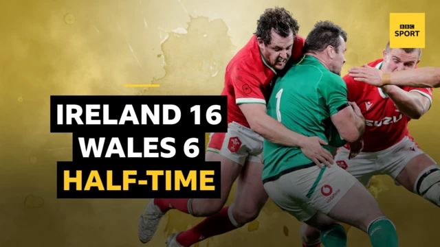 Half-time score at the Aviva Stadium