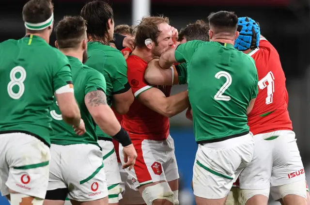 Ireland v Wales scuffle