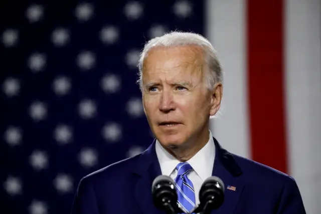 President-elect Biden gives a speech