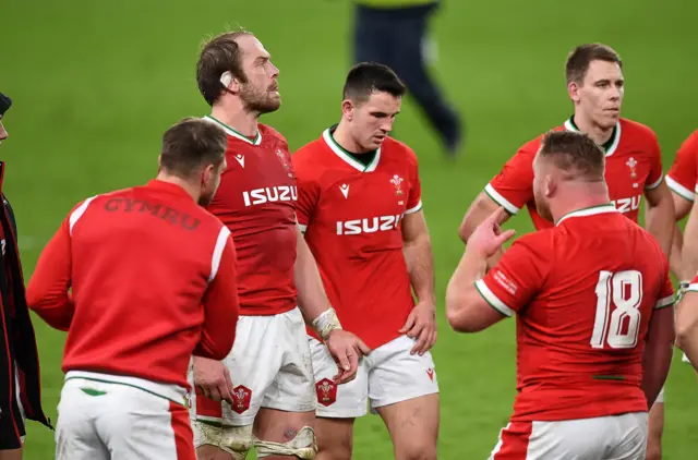 Wales players dejected in Dublin