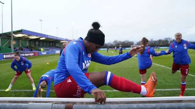 Reading players warm up