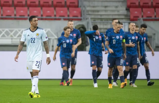 Scotland lost out to a deflected goal in Slovakia