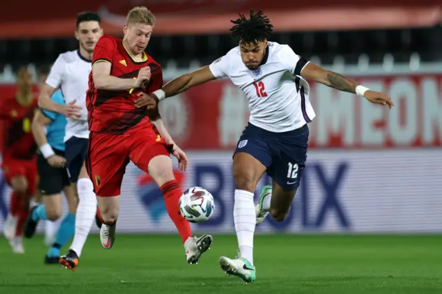 Tyrone Mings and Kevin de Bruyne