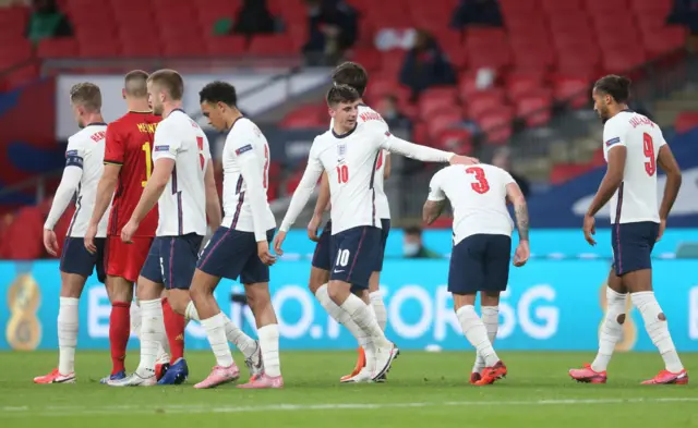 England players celebrate