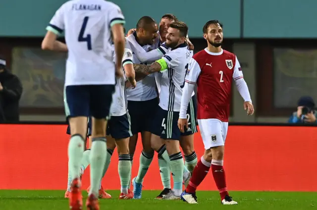 Josh Magennis scores for Northern Ireland