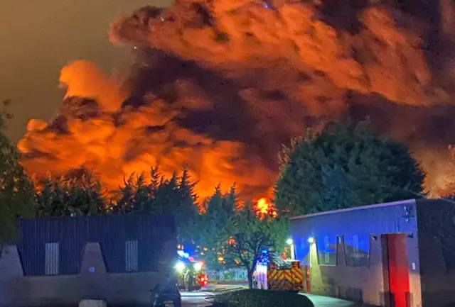 Tyre fire blaze in Bradford