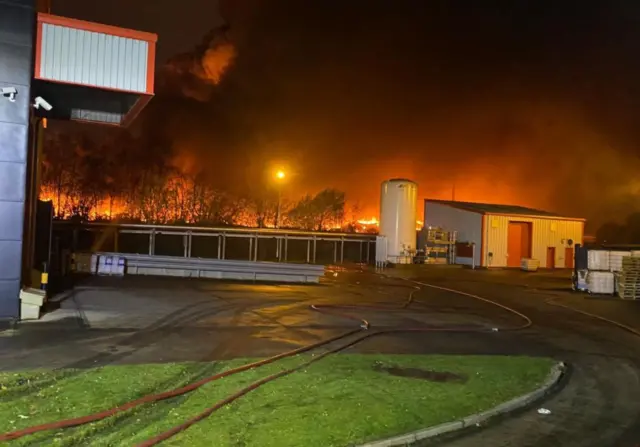 Tyre fire blaze in Bradford