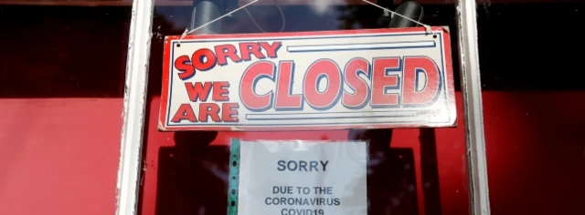 Closed shop window sign