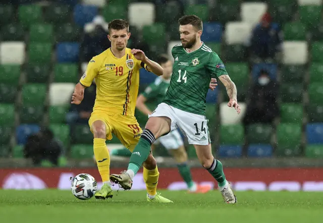 Stuart Dallas in possession at Windsor Park