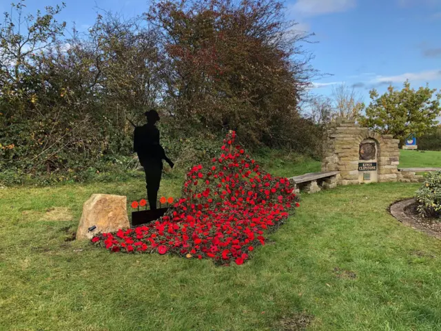 Remembrance display at King's Clipstone